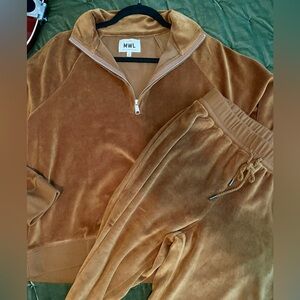 Madewell MWL lounge set, gold velour MEDIUM